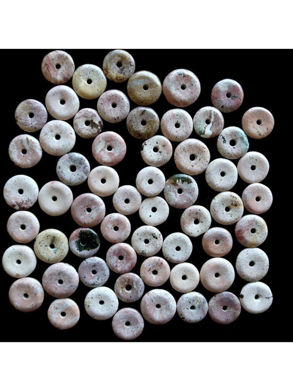 59 Jasper Gemstone Donut Pink Bulk Lot Crystal Stand Focal Jewelry Stone